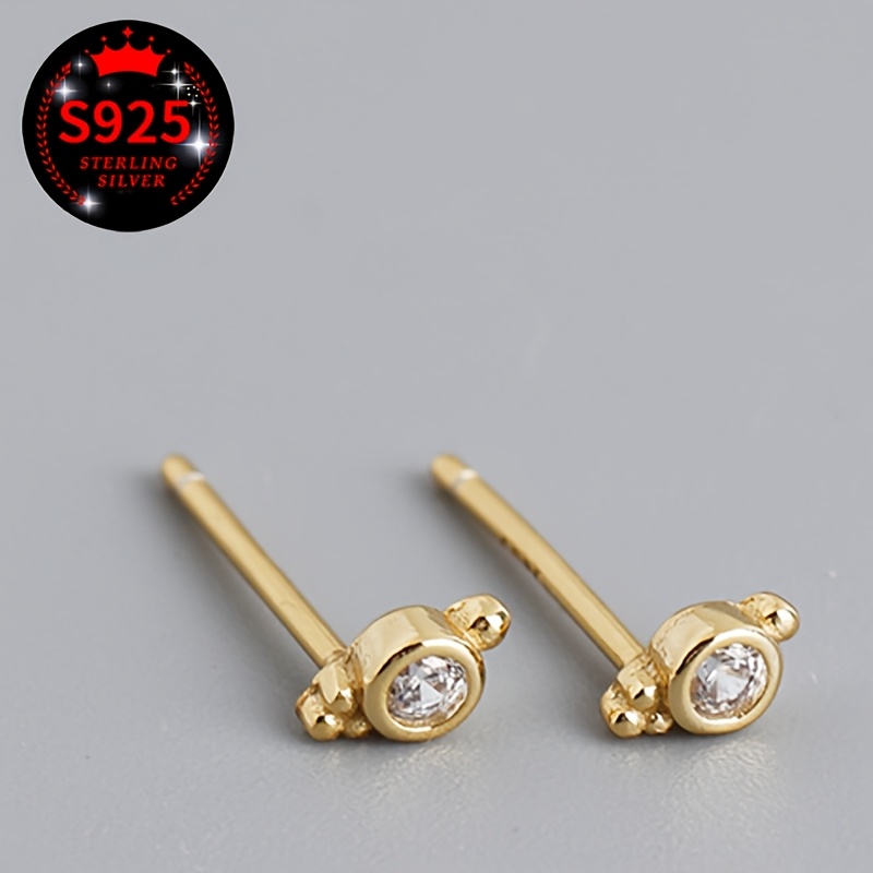 2pcs Women's 925 Silver Ear Studs with Packaging